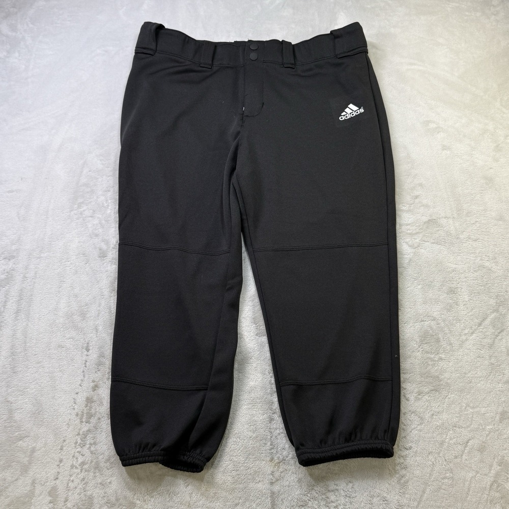 Adidas Womens L Black Softball Pants Aeroready Elastic Cuff